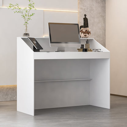 Bureau d'accueil de 47,2 pouces de large avec étagères ouvertes