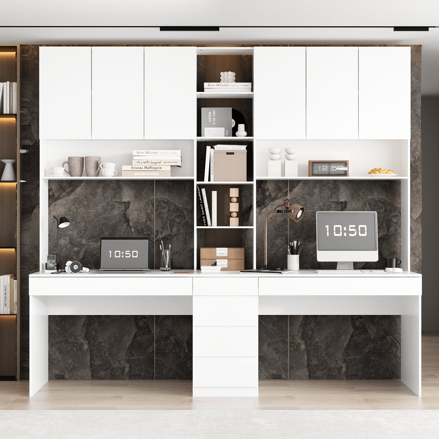 Bureau de 94,5 po avec étagère