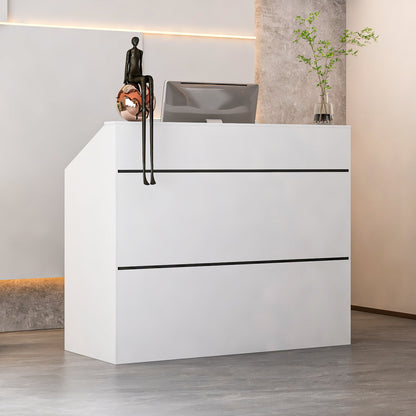 Bureau d'accueil de 47,2 pouces de large avec étagères ouvertes