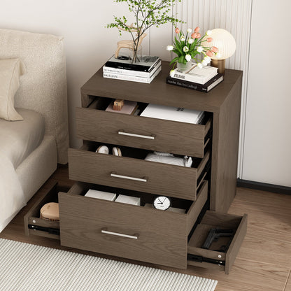 Table de chevet à 3 tiroirs avec compartiment caché