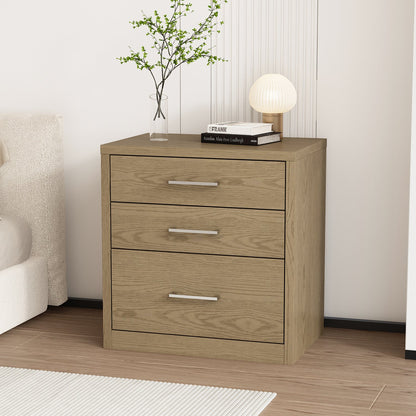 Table de chevet à 3 tiroirs avec compartiment caché