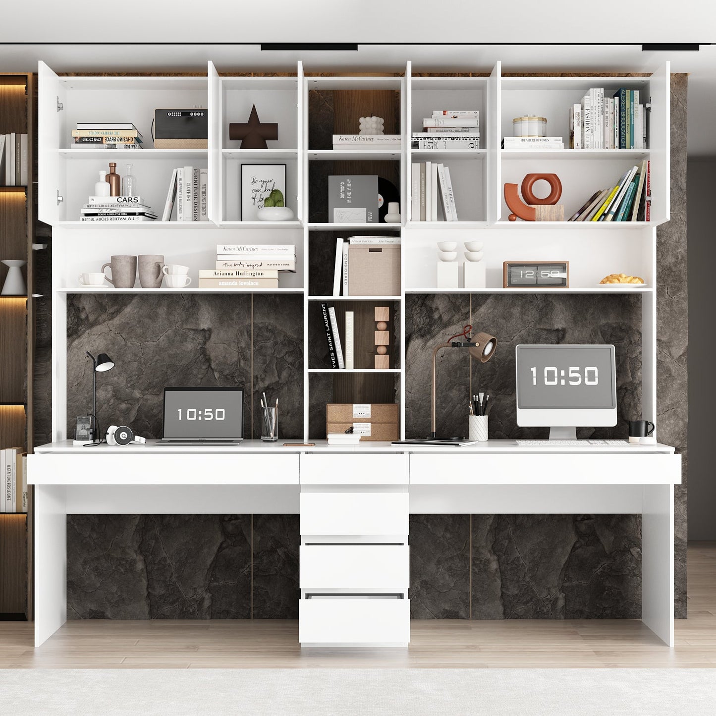 Bureau de 94,5 po avec étagère