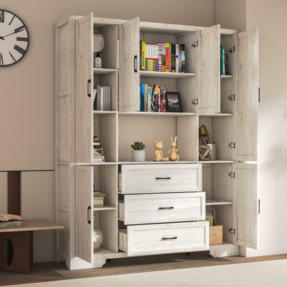 Meuble de rangement modulaire élégant : design épuré et combinaison de compartiments ouverts et fermés.