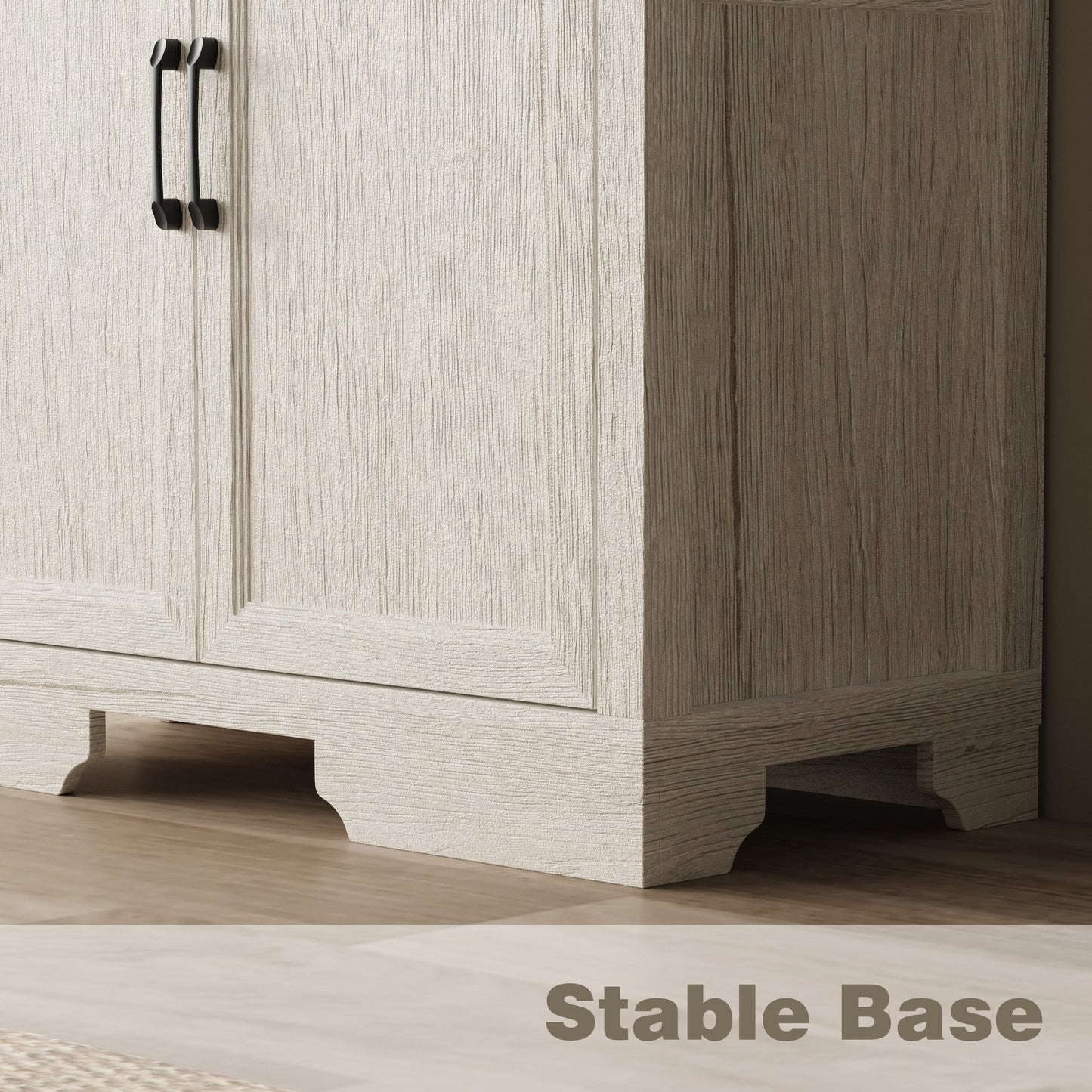 Meuble de rangement modulaire élégant : design épuré et combinaison de compartiments ouverts et fermés.