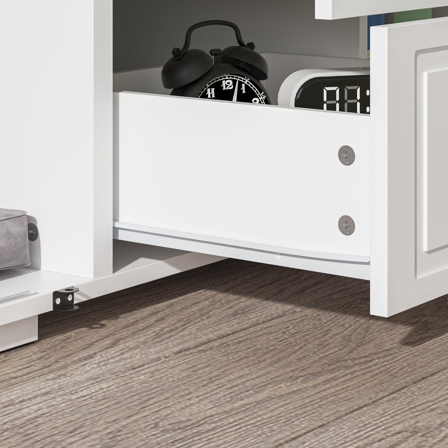 Cage pour chien à 6 tiroirs et 2 compartiments avec porte de style grange