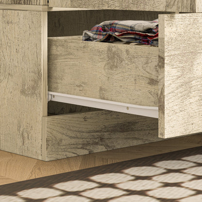 Grande armoire-penderie pour chambre à coucher, meuble de rangement à 4 portes et 5 tiroirs