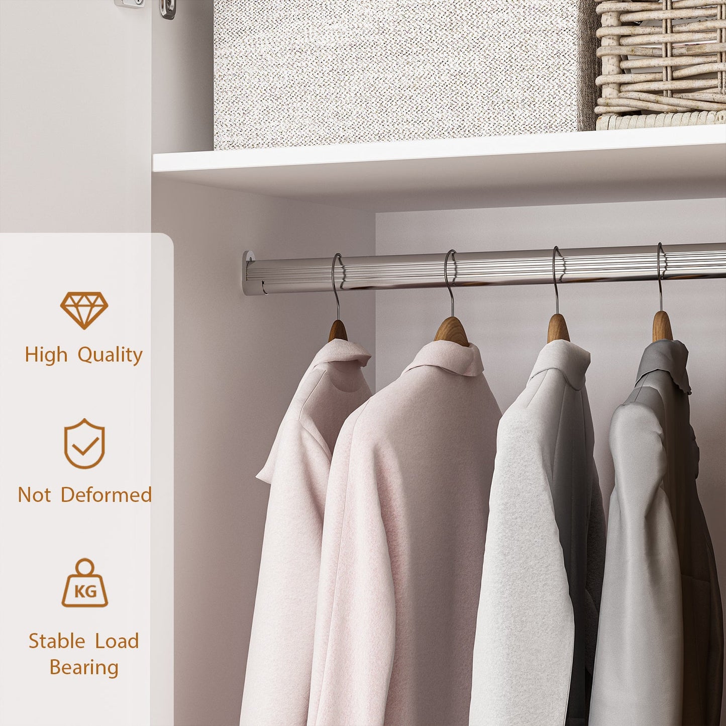 Armoire moderne grand placard de rangement 2 portes 2 tiroirs