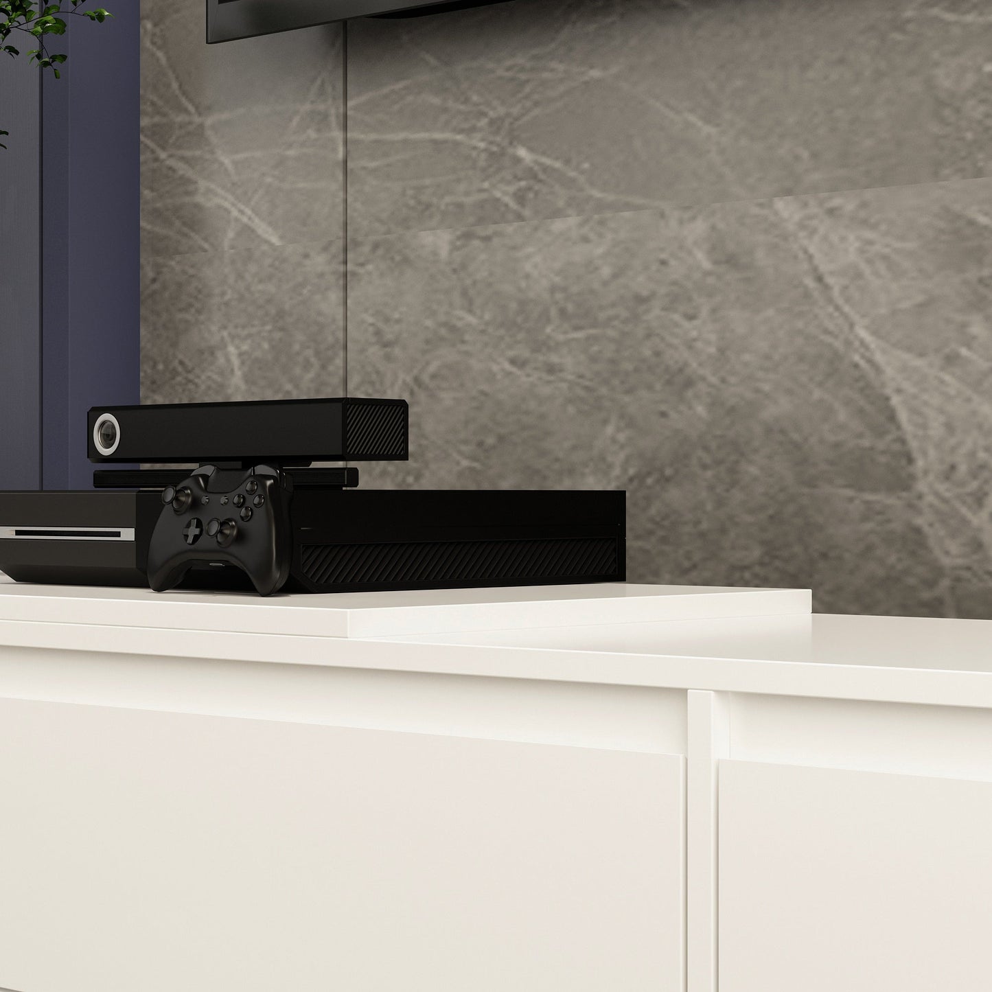 Console multimédia à 4 tiroirs de 94,5 pouces de large