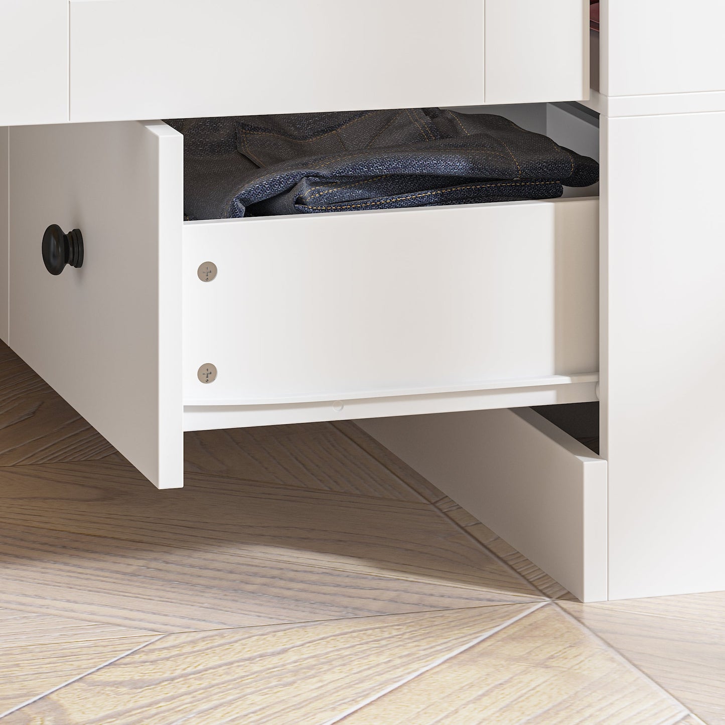 Grande armoire-penderie pour chambre à coucher, meuble de rangement à 4 portes et 5 tiroirs