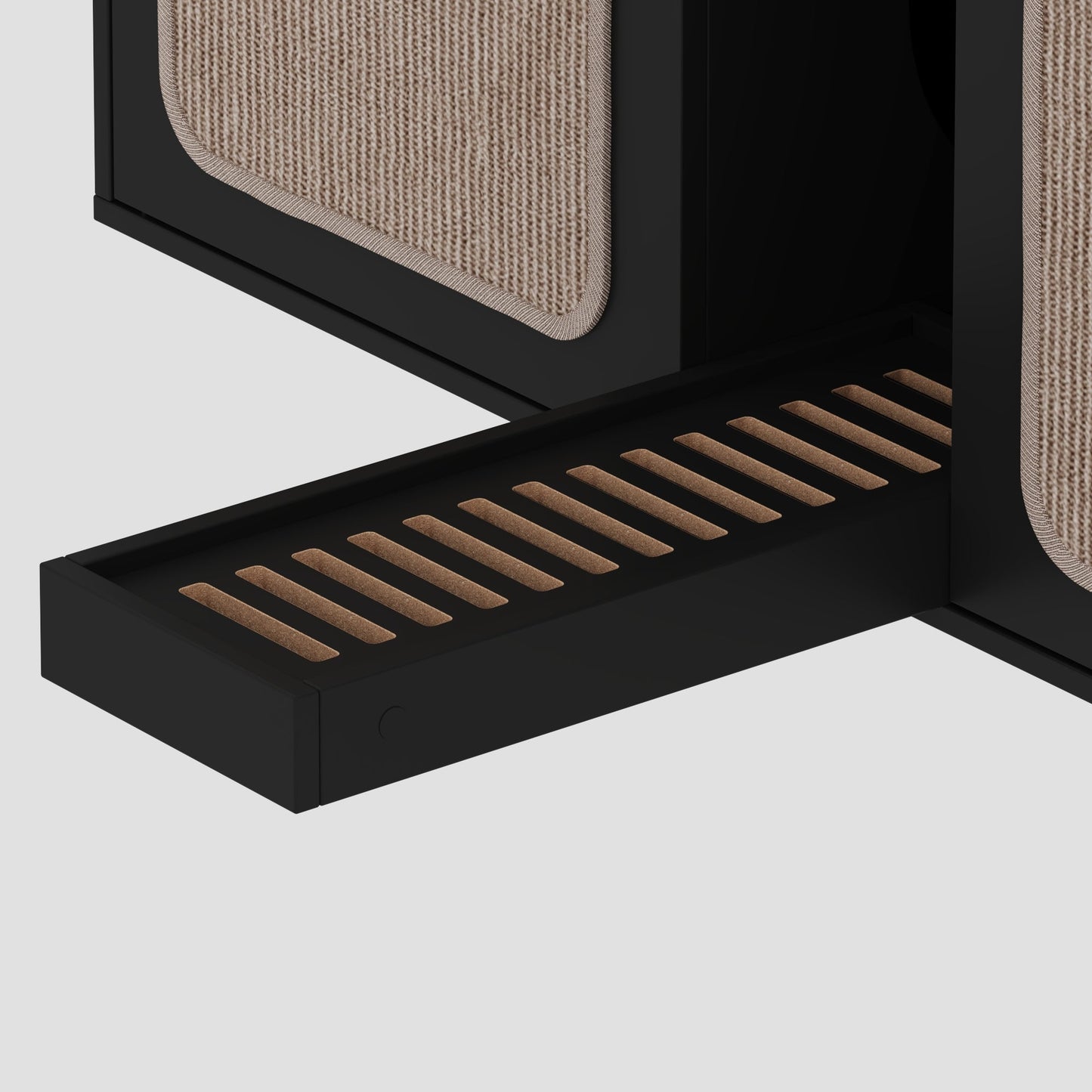 Enclos double pour litière avec portes en sisal et rangement