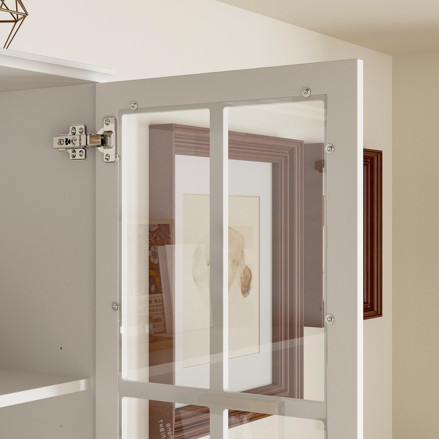 Bibliothèque avec portes vitrées et tiroirs, 78,7 po H x 31,5 po L