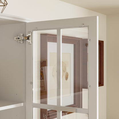 Bibliothèque avec portes vitrées et tiroirs, 78,7 po H x 31,5 po L