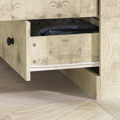 Grande armoire-penderie pour chambre à coucher, meuble de rangement à 4 portes et 5 tiroirs