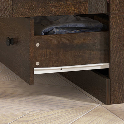 Grande armoire-penderie pour chambre à coucher, meuble de rangement à 4 portes et 5 tiroirs