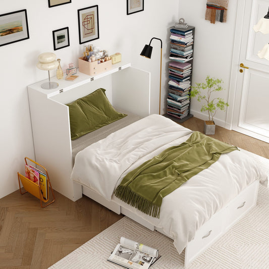 Lit escamotable pliable avec prises électriques