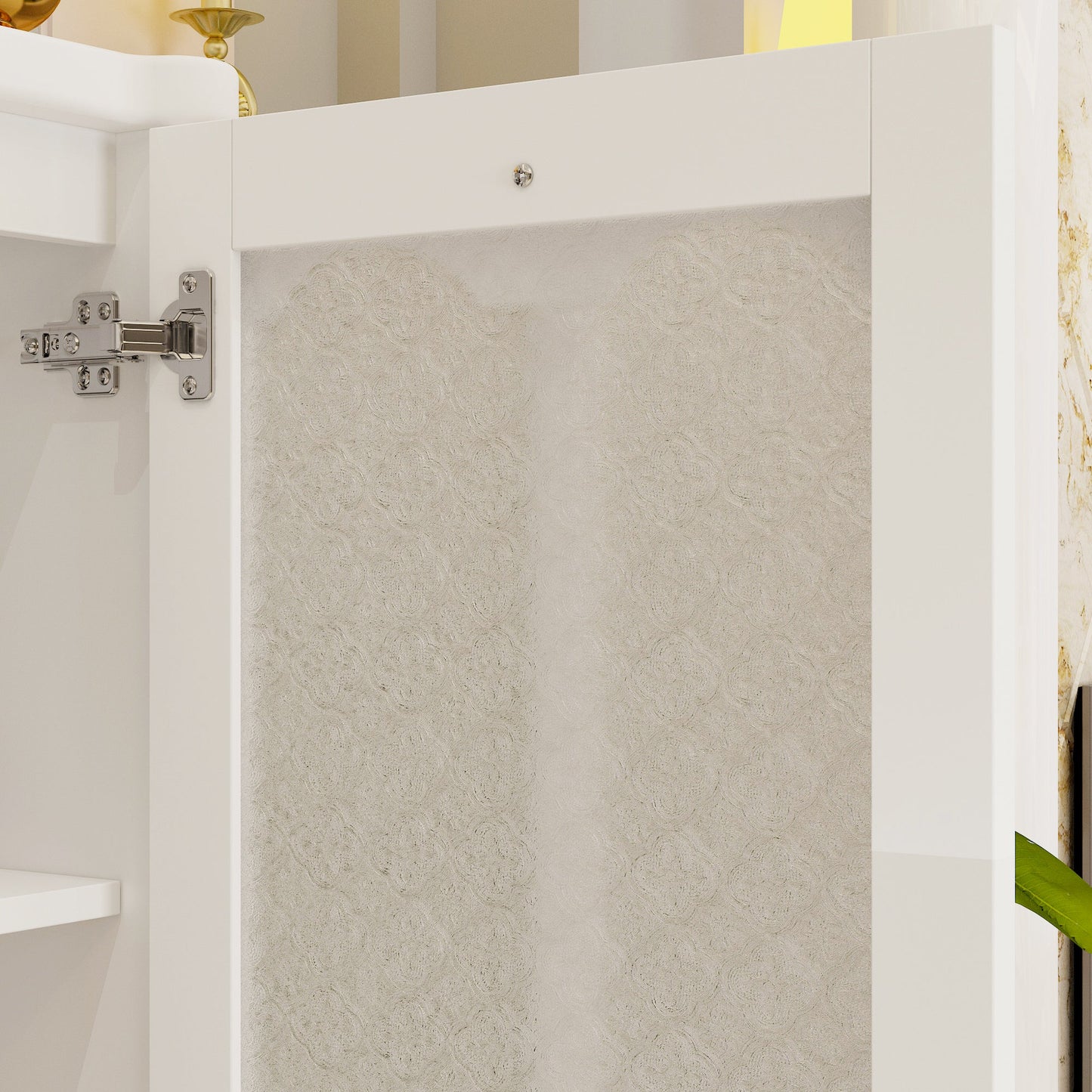 Vitrine de 158 cm de haut (62,2 po) avec portes vitrées, blanche