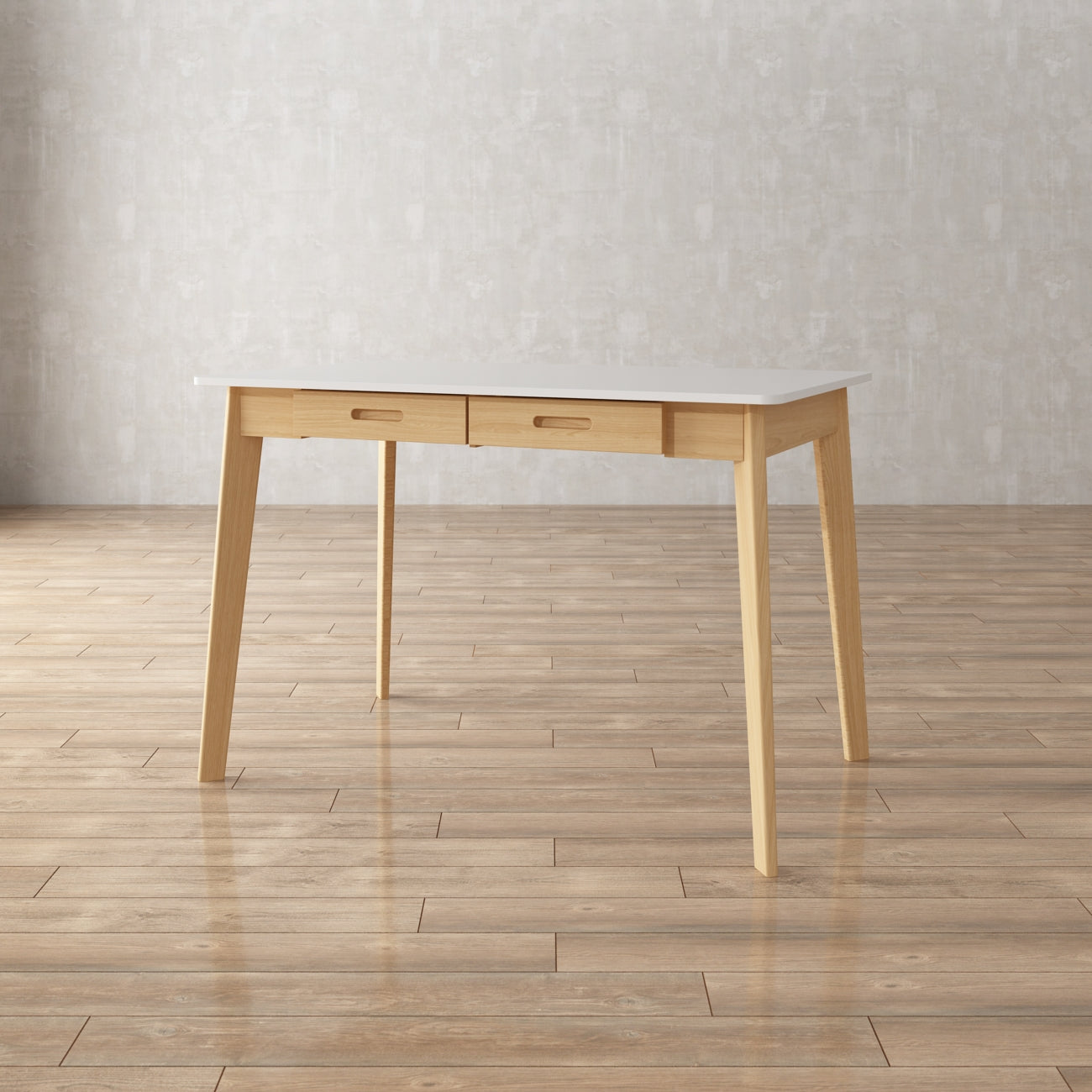 Bureau minimaliste en bois blanc, table d'étude pour bureau, 39,4 cm de large