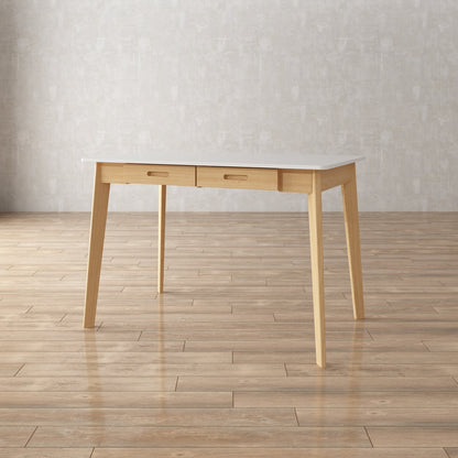 Bureau minimaliste en bois blanc, table d'étude pour bureau, 39,4 cm de large