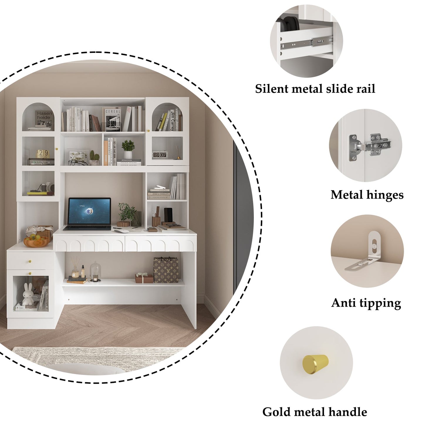 Bureau avec étagère