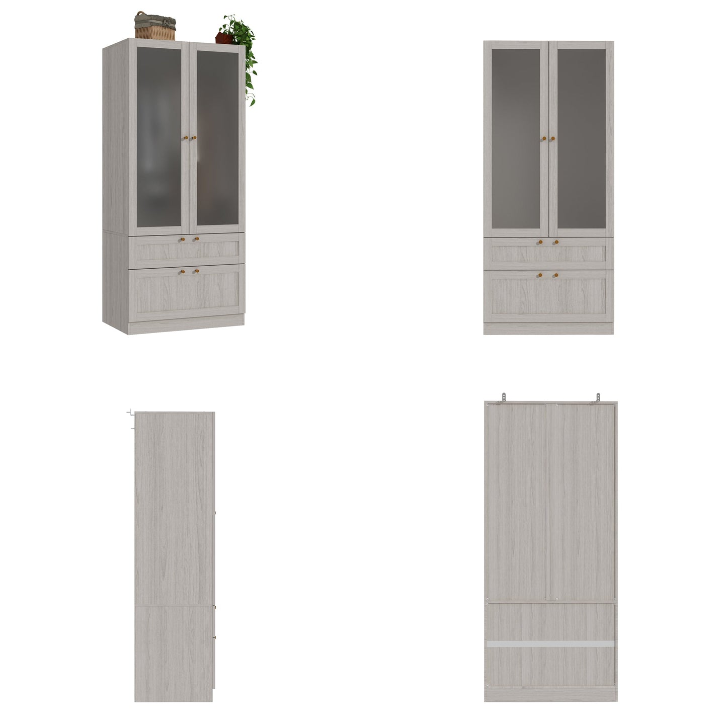 Armoire en bois massif et en panneaux de particules