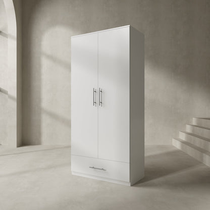 Armoire à 2 portes et 1 tiroir pour le rangement de la chambre