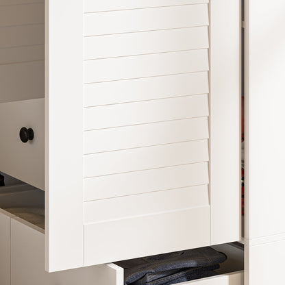 Grande armoire-penderie pour chambre à coucher, meuble de rangement à 4 portes et 5 tiroirs