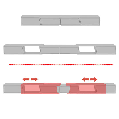 Console multimédia à 4 tiroirs de 94,5 pouces de large
