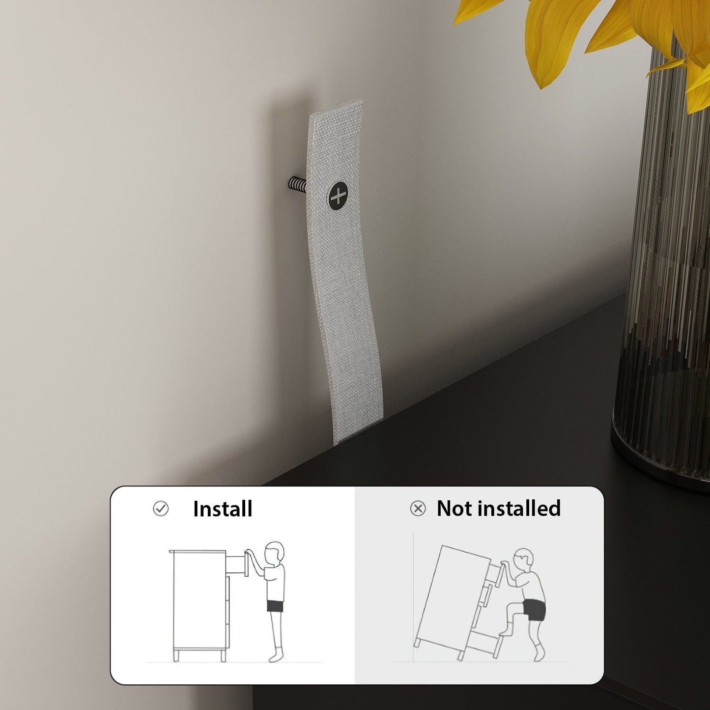 Meuble de présentation vertical moderne en bois noir à 5 tiroirs