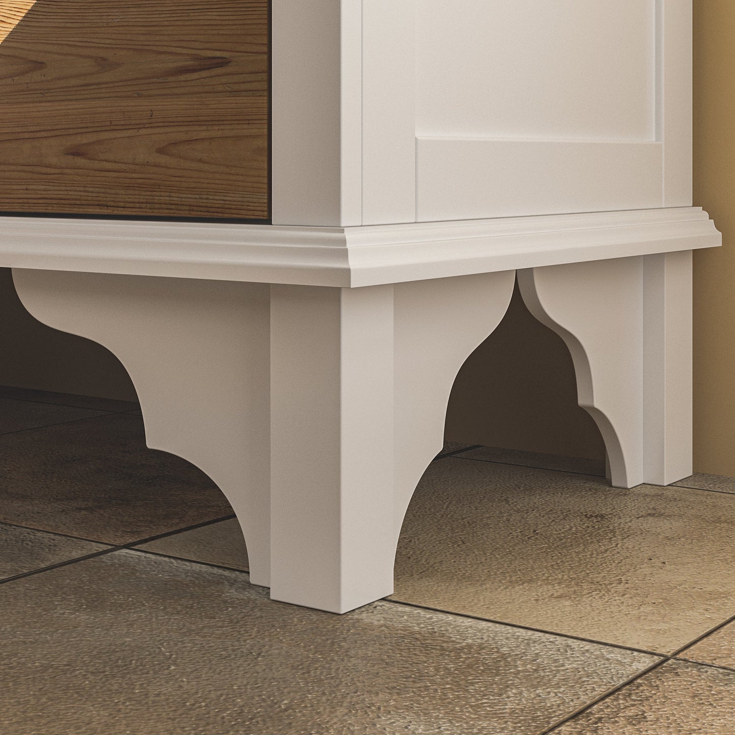 Bibliothèque de style Mid-Century avec tiroirs et portes vitrées