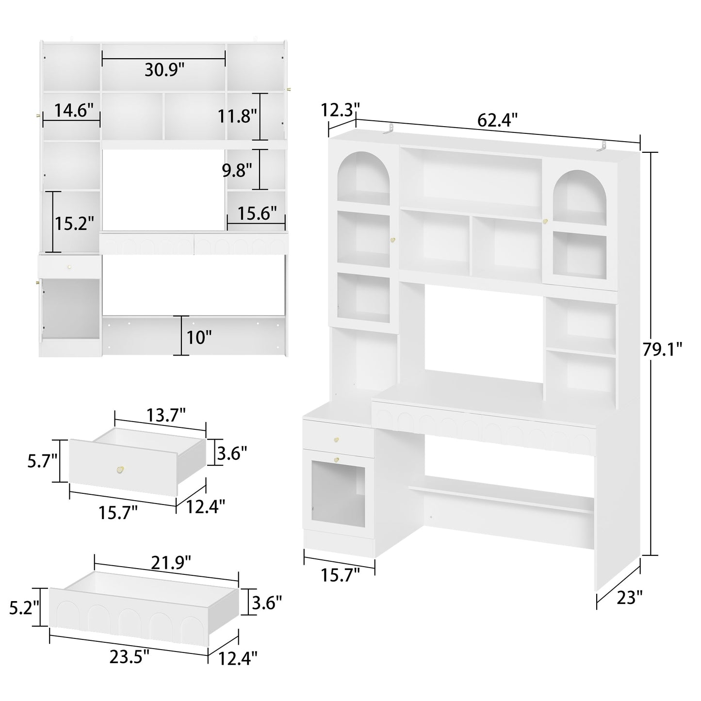 Bureau avec étagère