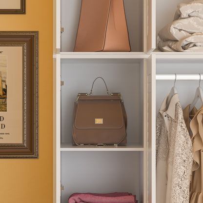 Grande armoire-penderie pour chambre à coucher, meuble de rangement à 4 portes et 5 tiroirs