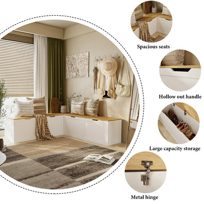 Banc d'angle pour ranger les chaussures