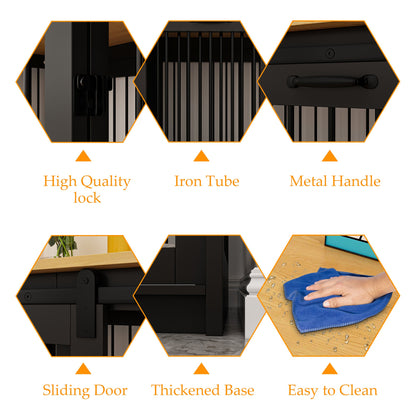 Cage pour chien à porte de grange avec verrou