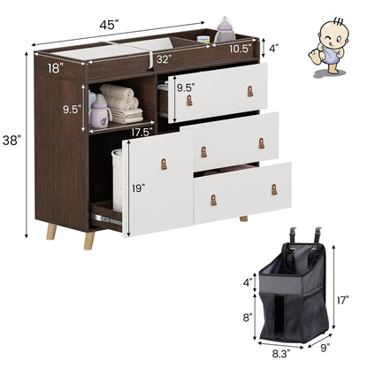 Table à langer pour bébé, commode à 4 tiroirs pour chambre d'enfant, table à langer