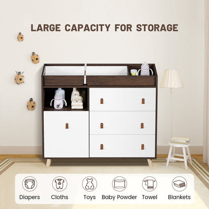 Table à langer pour bébé, commode à 4 tiroirs pour chambre d'enfant, table à langer