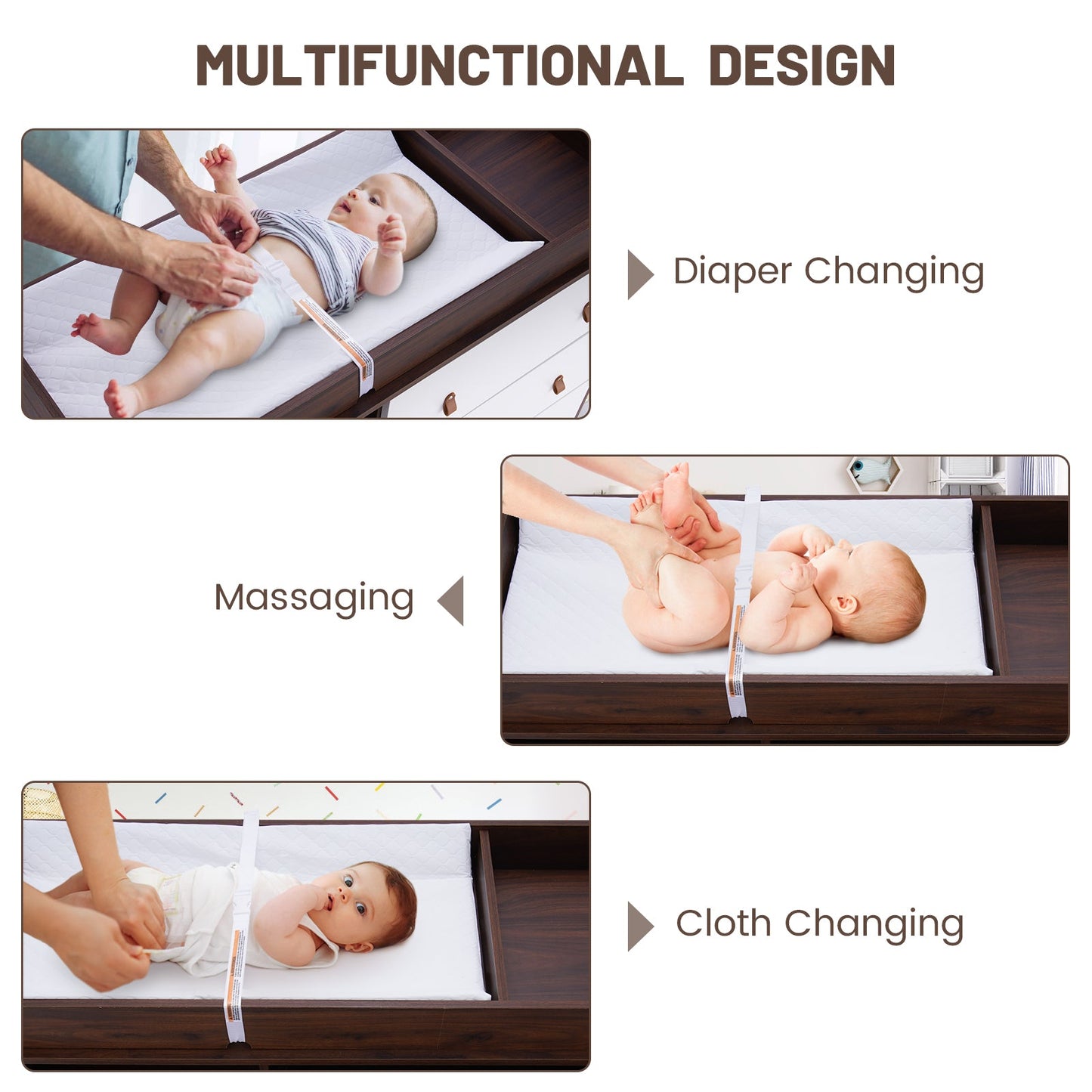 Table à langer pour bébé, commode à 4 tiroirs pour chambre d'enfant, table à langer