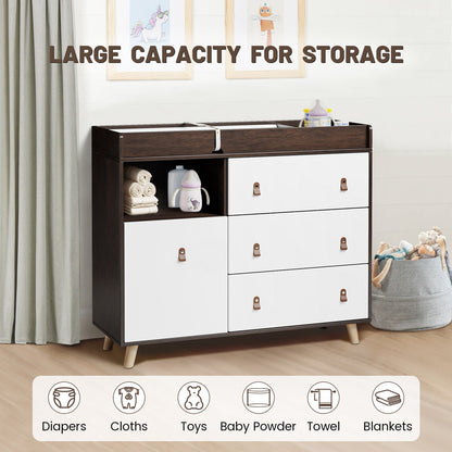 Table à langer pour bébé, commode à 4 tiroirs pour chambre d'enfant, table à langer