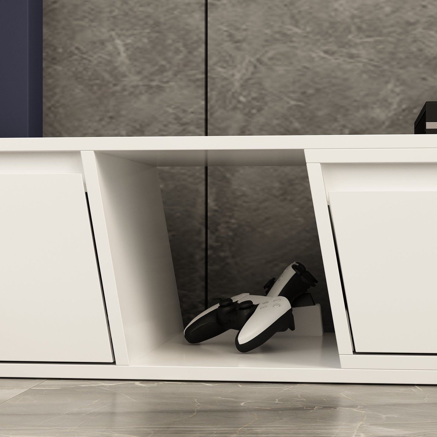 Console multimédia à 4 tiroirs de 94,5 pouces de large