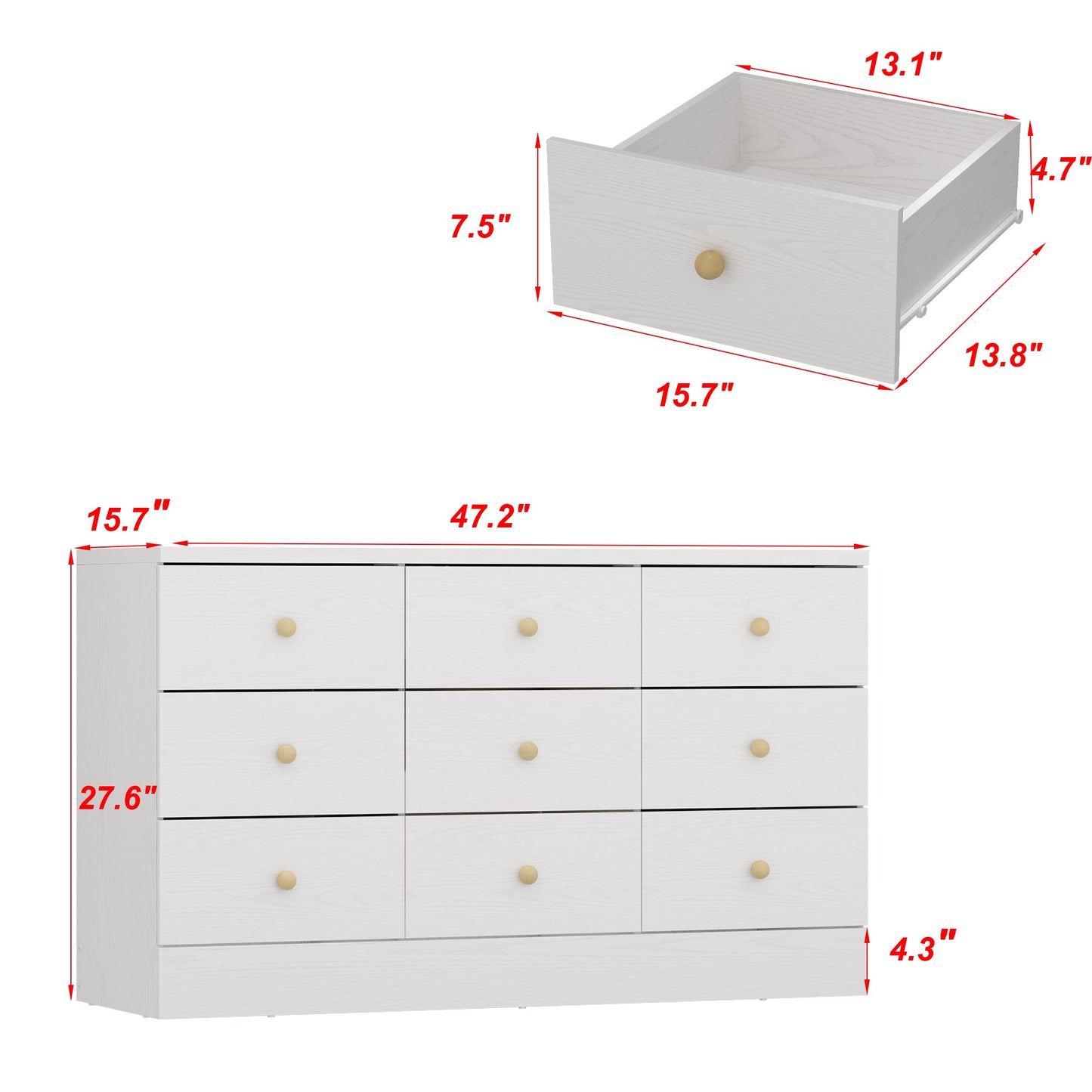 Système de dressing élégant à 9 tiroirs