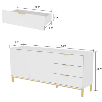 Buffet-bar à 3 tiroirs et 2 portes, meuble de rangement, crédence, coin café 