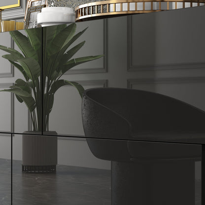 Commode double laquée brillante, buffet à 6 tiroirs pour salon