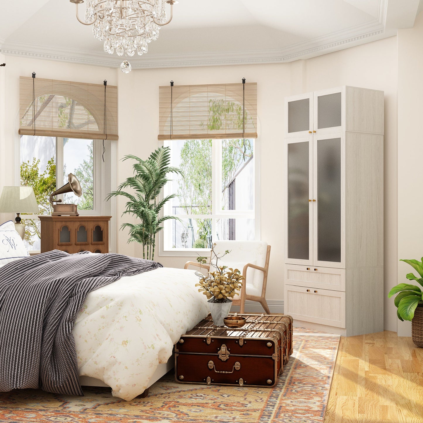 Armoire en bois massif et en panneaux de particules