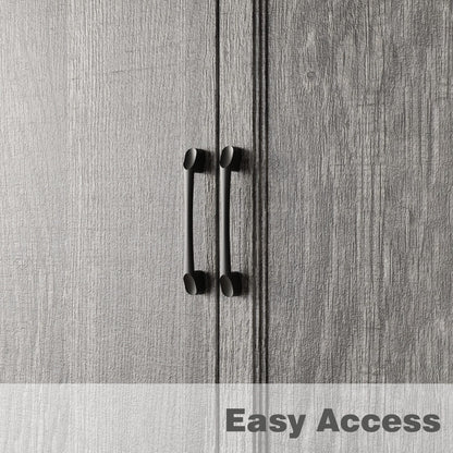 Meuble de rangement modulaire élégant : design épuré et combinaison de compartiments ouverts et fermés.