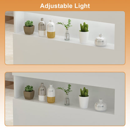 Comptoir de réception moderne avec éclairage LED pour entrée de hall 