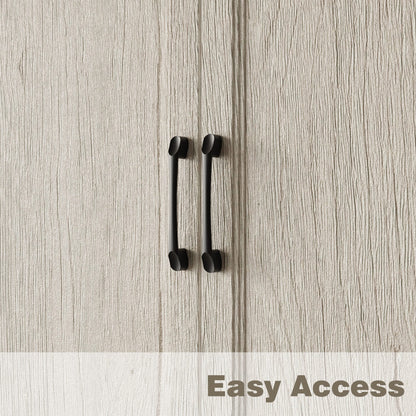 Meuble de rangement modulaire élégant : design épuré et combinaison de compartiments ouverts et fermés.