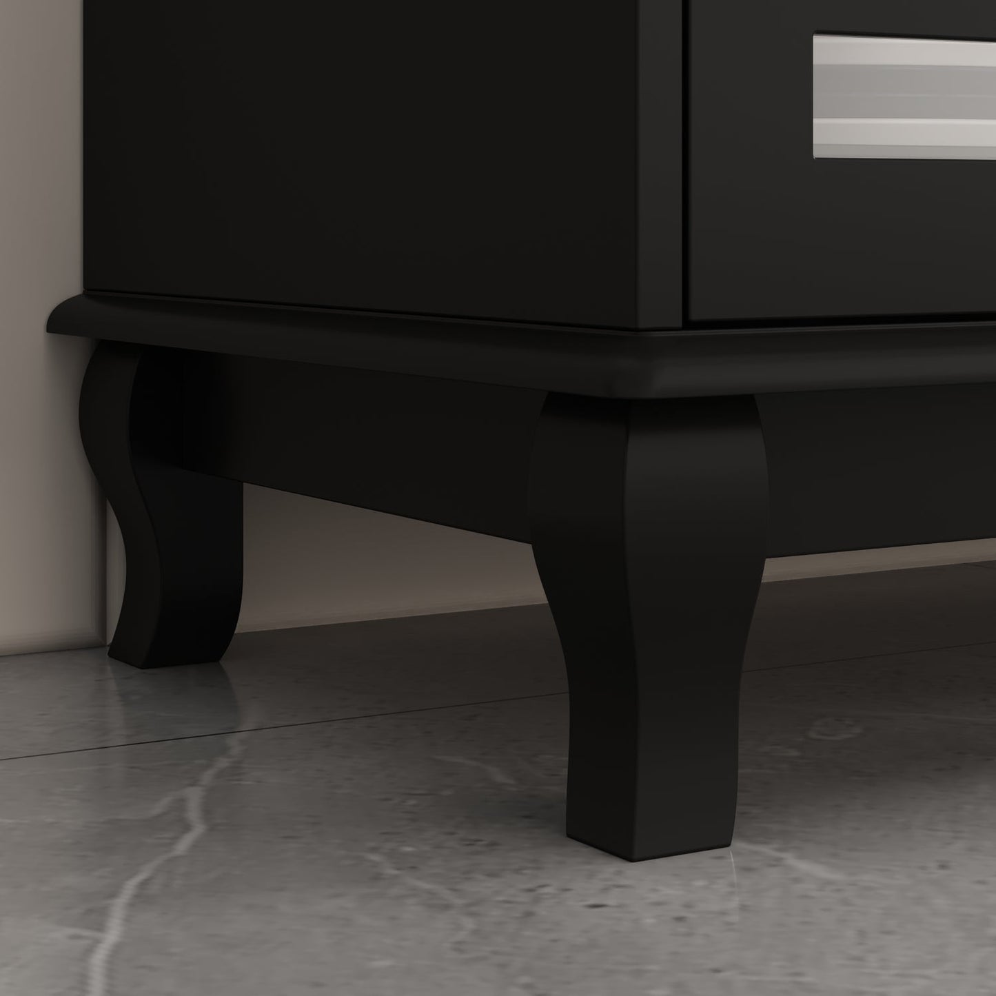 Buffet de cuisine avec portes vitrées, 3 tiroirs et 6 compartiments de rangement