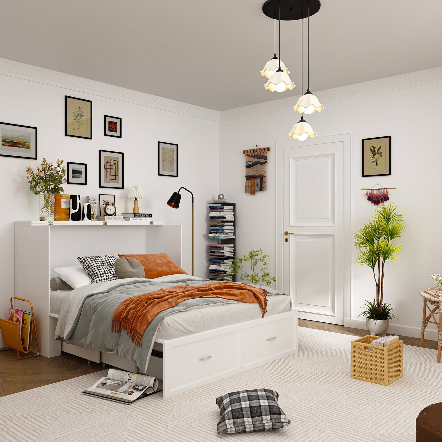 Lit pliant Detravious avec prises électriques