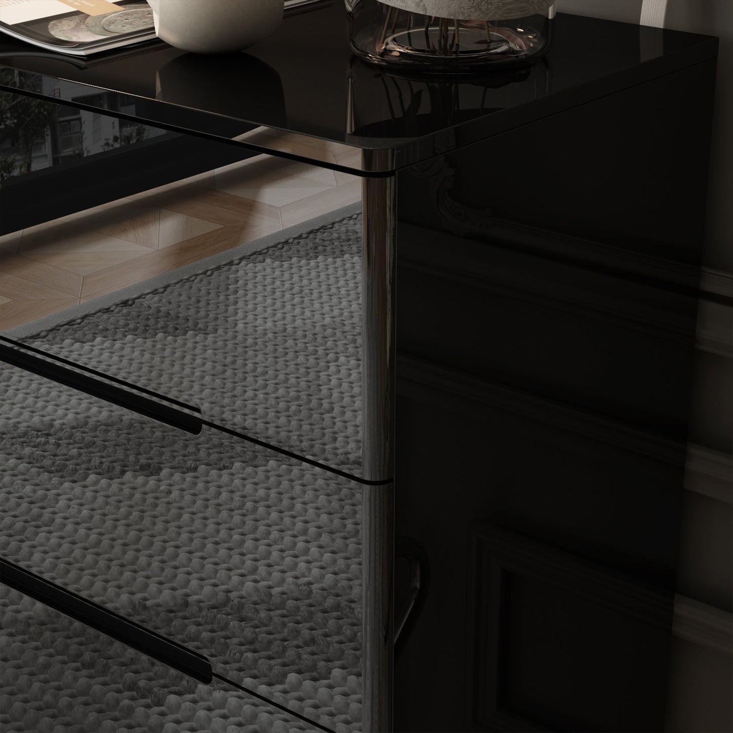 Commode à 5 tiroirs avec éclairage intégré