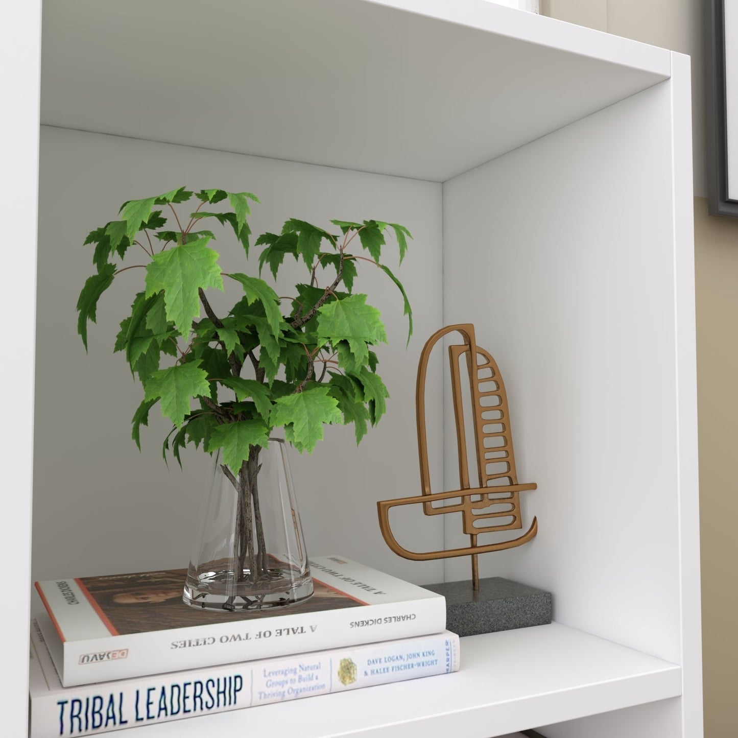 Meuble d'entrée, bibliothèque large pour enfants avec plusieurs compartiments et étagère à 3 niveaux 