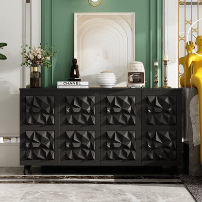 Commode à 4 portes avec pieds en métal